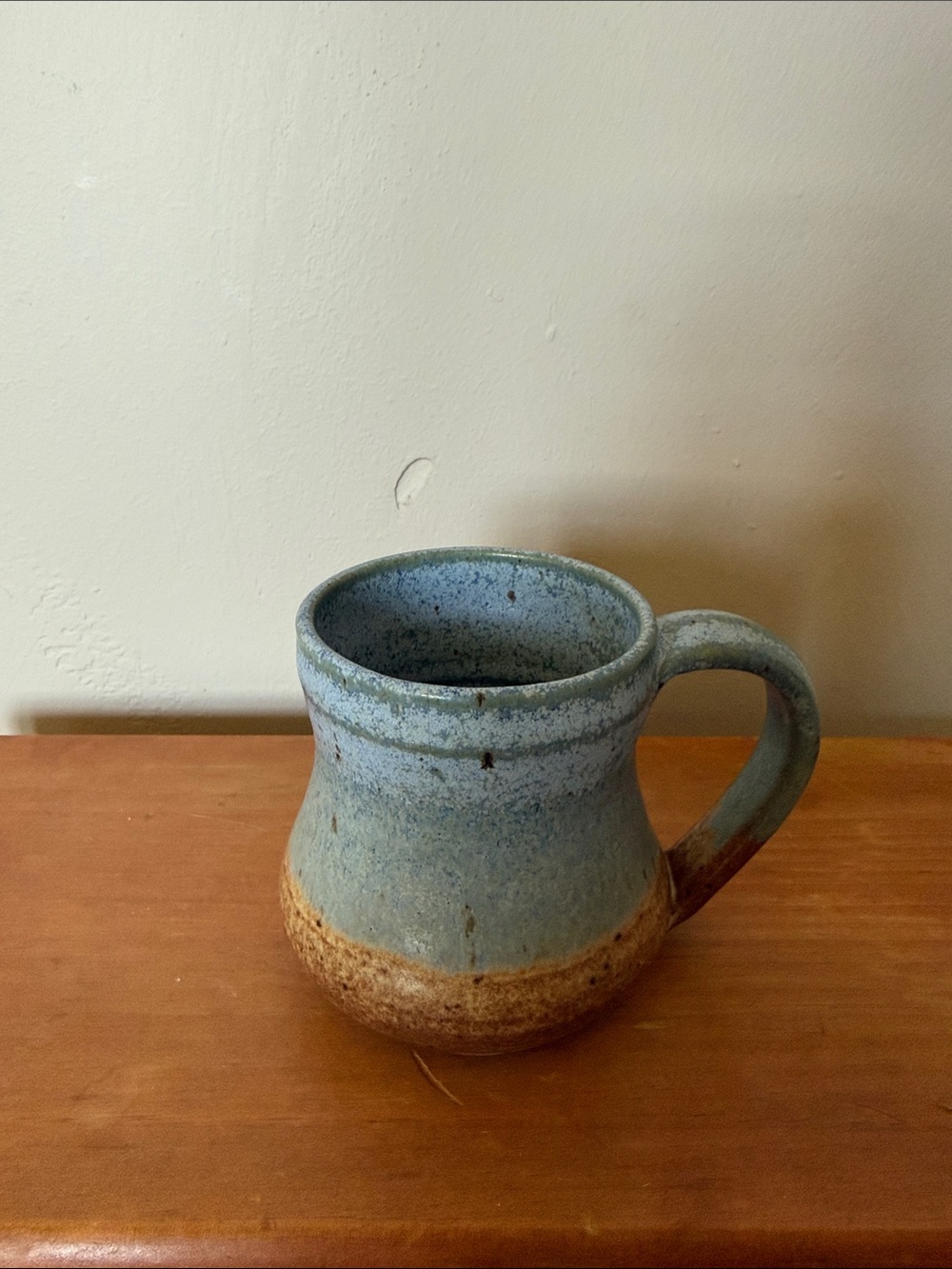 Handmade Blue and Brown Ceramic Mug - Rustic Home Art